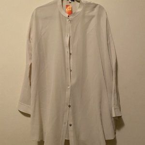 Eileen Fisher 100% Silk Button Down Blouse